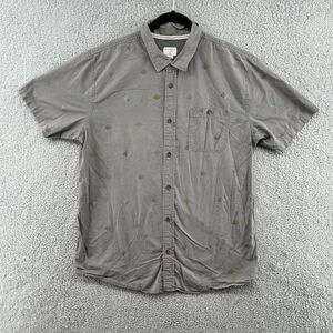 JACK O’NEILL Men's Short Sleeve Button Up Shirt Size Large Printed Trees